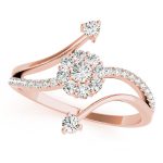 Cluster Fashion Ring, Round Shape, in Rose Gold - 85015