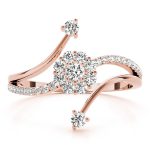 Cluster Fashion Ring, Round Shape, in Rose Gold - 85015