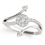 Cluster Fashion Ring, Round Shape, in Sterling Silver - 85015