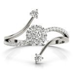 Cluster Fashion Ring, Round Shape, in Platinum - 85015