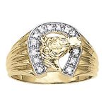 Horseshoe Gents Ring, in Yellow Gold - 10314