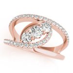 Diamond Fashion Ring, Round Shape, in Rose Gold - 85091