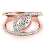 Diamond Fashion Ring, Round Shape, in Rose Gold - 85091