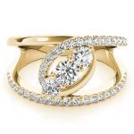 Diamond Fashion Ring, Round Shape, in Yellow Gold - 85091