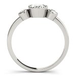 Fashion Engagement Ring, Three Stone Style, Oval Shape, in White Gold - 85050