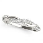 Twisted Shank Wedding Ring, in White Gold - 51119