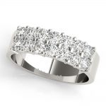 Double Row Wedding Ring, in White Gold - 85125