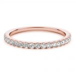 Diamond Wedding Ring, Round Shape, in Rose Gold - 85139