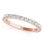 Diamond Wedding Ring, Round Shape, in Rose Gold - 85141