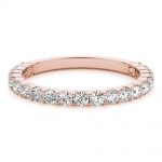 Diamond Wedding Ring, Round Shape, in Rose Gold - 85141