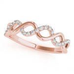 Twisted Shank Wedding Ring, Round Shape, in Rose Gold - 85142