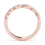 Twisted Shank Wedding Ring, Round Shape, in Rose Gold - 85142