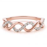 Twisted Shank Wedding Ring, Round Shape, in Rose Gold - 85142