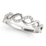 Twisted Shank Wedding Ring, Round Shape, in White Gold - 85142