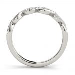 Twisted Shank Wedding Ring, Round Shape, in White Gold - 85142