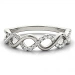 Twisted Shank Wedding Ring, Round Shape, in Sterling Silver - 85142