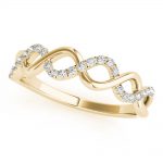 Twisted Shank Wedding Ring, Round Shape, in Yellow Gold - 85142