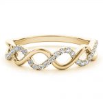 Twisted Shank Wedding Ring, Round Shape, in Yellow Gold - 85142