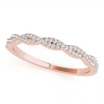 Twisted Shank Wedding Ring, Round Shape, in Rose Gold - 85143