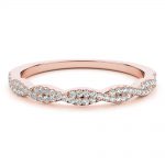 Twisted Shank Wedding Ring, Round Shape, in Rose Gold - 85143