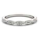 Twisted Shank Wedding Ring, Round Shape, in White Gold - 85143