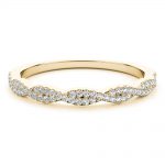 Twisted Shank Wedding Ring, Round Shape, in Yellow Gold - 85143