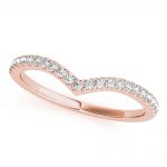 Curverd Wedding Ring, Round Shape, in Rose Gold - 85144