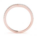 Curverd Wedding Ring, Round Shape, in Rose Gold - 85144