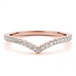 Curverd Wedding Ring, Round Shape, in Rose Gold - 85144