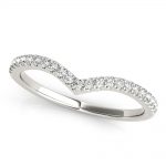 Curverd Wedding Ring, Round Shape, in Sterling Silver - 85144