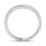 Curverd Wedding Ring, Round Shape, in White Gold - 85144