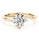 Solitaire Engagement Ring, Round Shape, in Yellow Gold - 85120