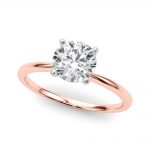 Solitaire Engagement Ring, Round Shape, in Rose Gold - 85121