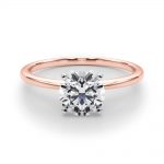 Solitaire Engagement Ring, Round Shape, in Rose Gold - 85121