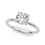 Solitaire Engagement Ring, Round Shape, in White Gold - 85121