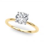 Solitaire Engagement Ring, Round Shape, in Yellow Gold - 85121