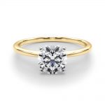 Solitaire Engagement Ring, Round Shape, in Yellow Gold - 85121