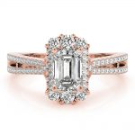 Vintage Engagement Ring, Emerald Shape, in Rose Gold - 85145