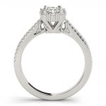 Vintage Engagement Ring, Emerald Shape, in White Gold - 85145