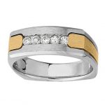 Satin Finish Gents Ring, in Yellow Gold - 10585