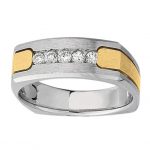 Satin Finish Gents Ring, in White Gold - 10585