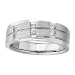 Gents Fashion Ring, in White Gold - 10617