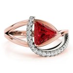 Color Fashion Ring, Trillion Shape, in Rose Gold - 84753