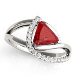 Color Fashion Ring, Trillion Shape, in Platinum - 84753