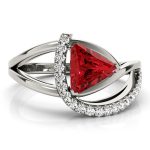 Color Fashion Ring, Trillion Shape, in Sterling Silver - 84753