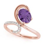 Color Fashion Ring, Oval Shape, in Rose Gold - 84759