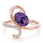 Color Fashion Ring, Oval Shape, in Rose Gold - 84759