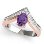 Color Fashion Ring, Oval Shape, in Rose Gold - 84853