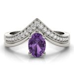 Color Fashion Ring, Oval Shape, in Platinum - 84853