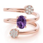 Color Fashion Ring, Oval Shape, in Rose Gold - 84855